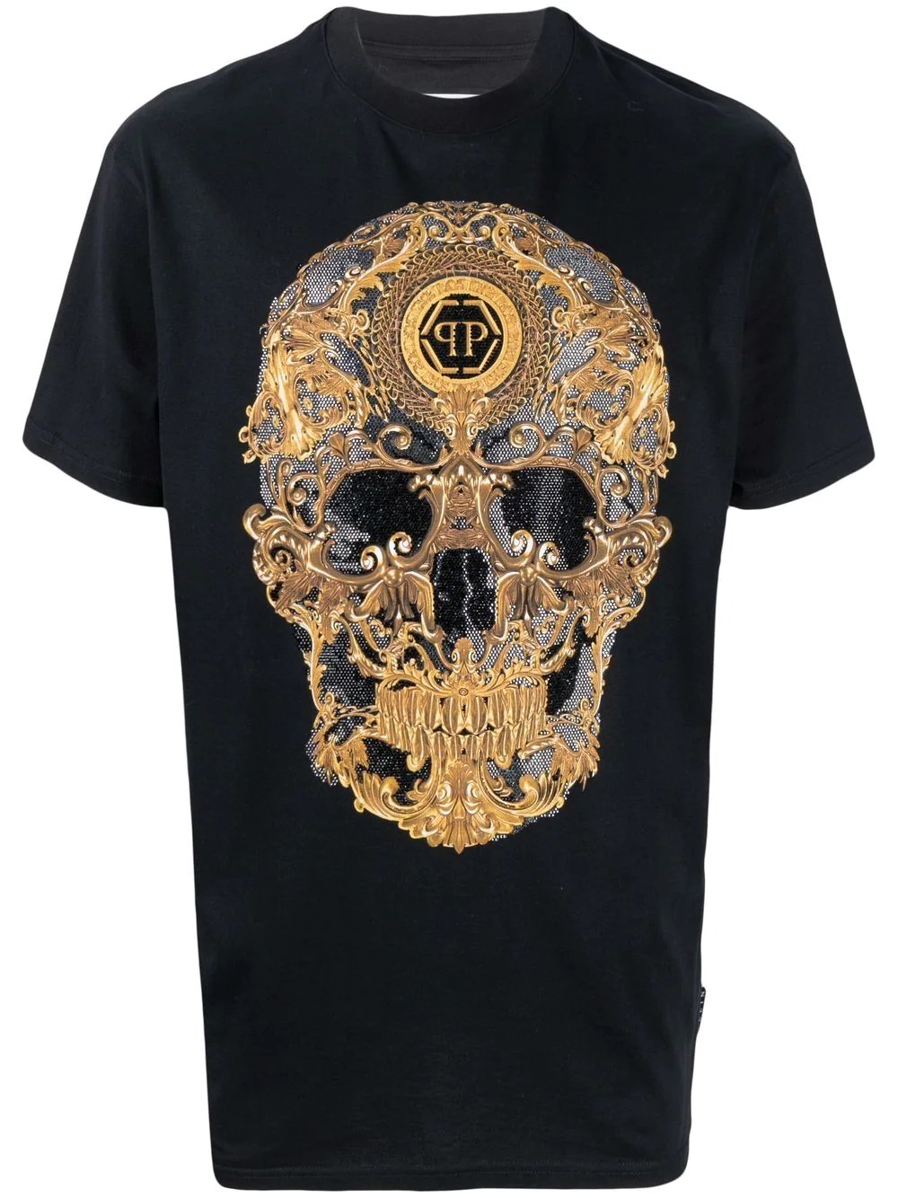 baroque skull-print T-shirt - 1