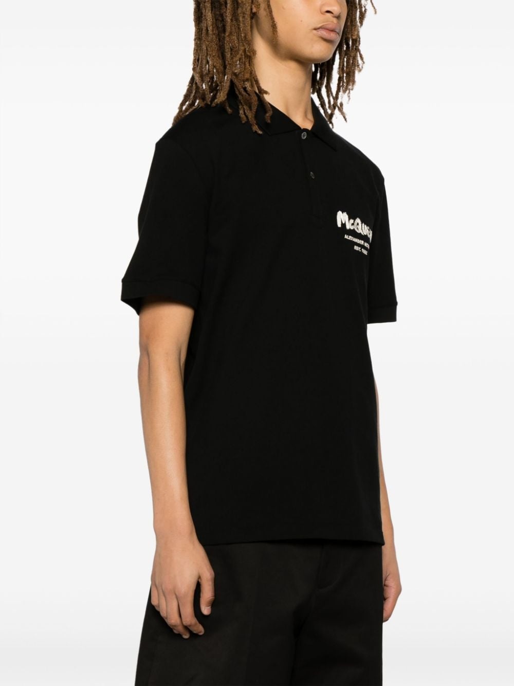 Graffiti logo-embroidered polo shirt - 3