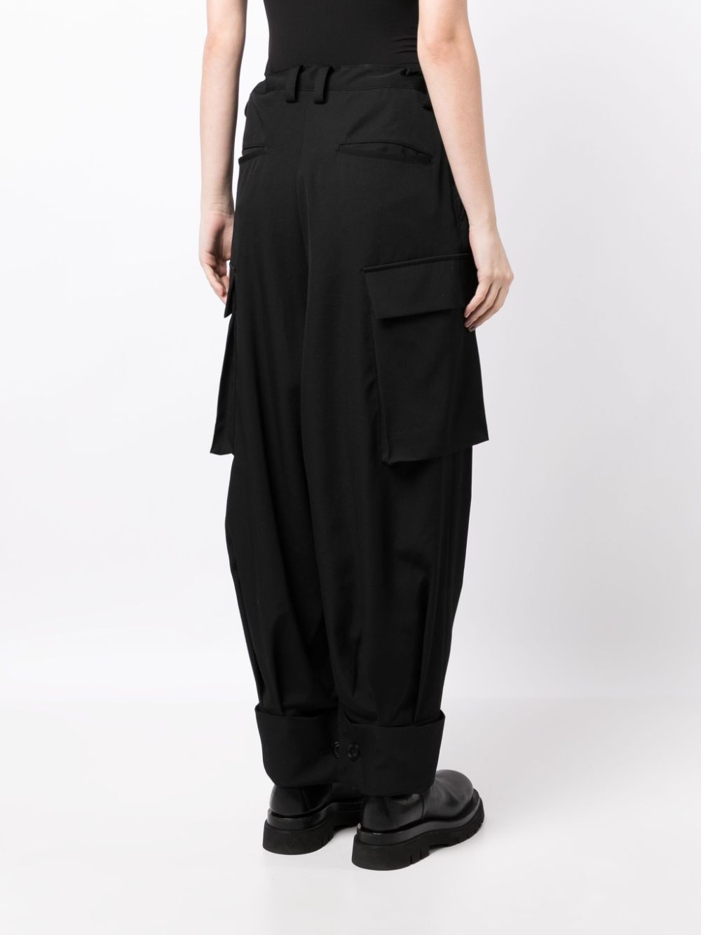 drop-crotch wool trousers - 4