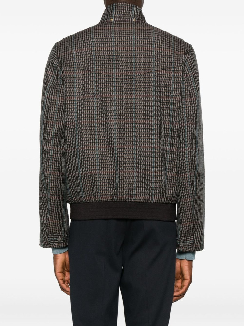 checked zip-up bomber jacket 4