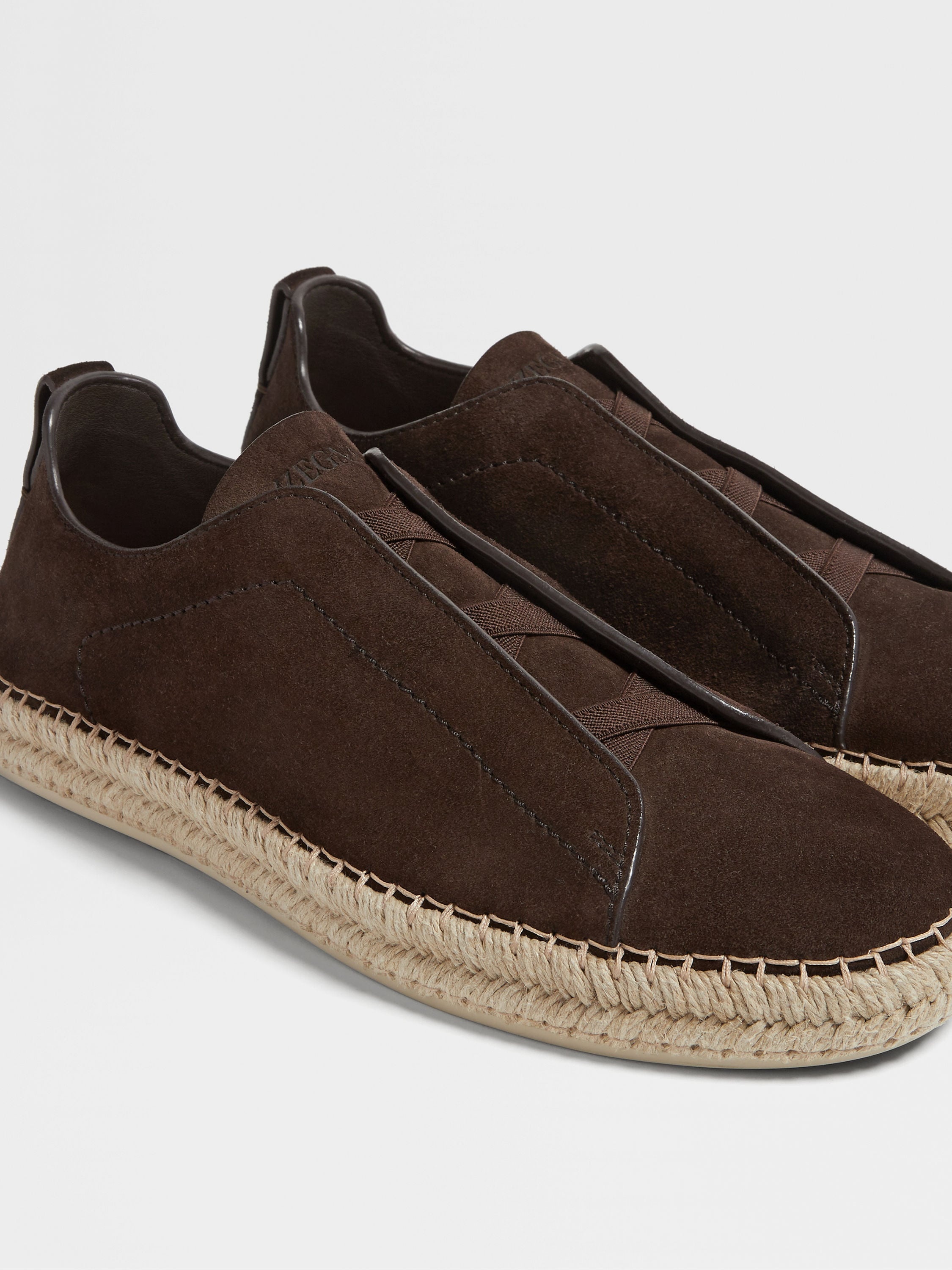 DARK BROWN SUEDE TRIPLE STITCH™ ESPADRILLES - 3