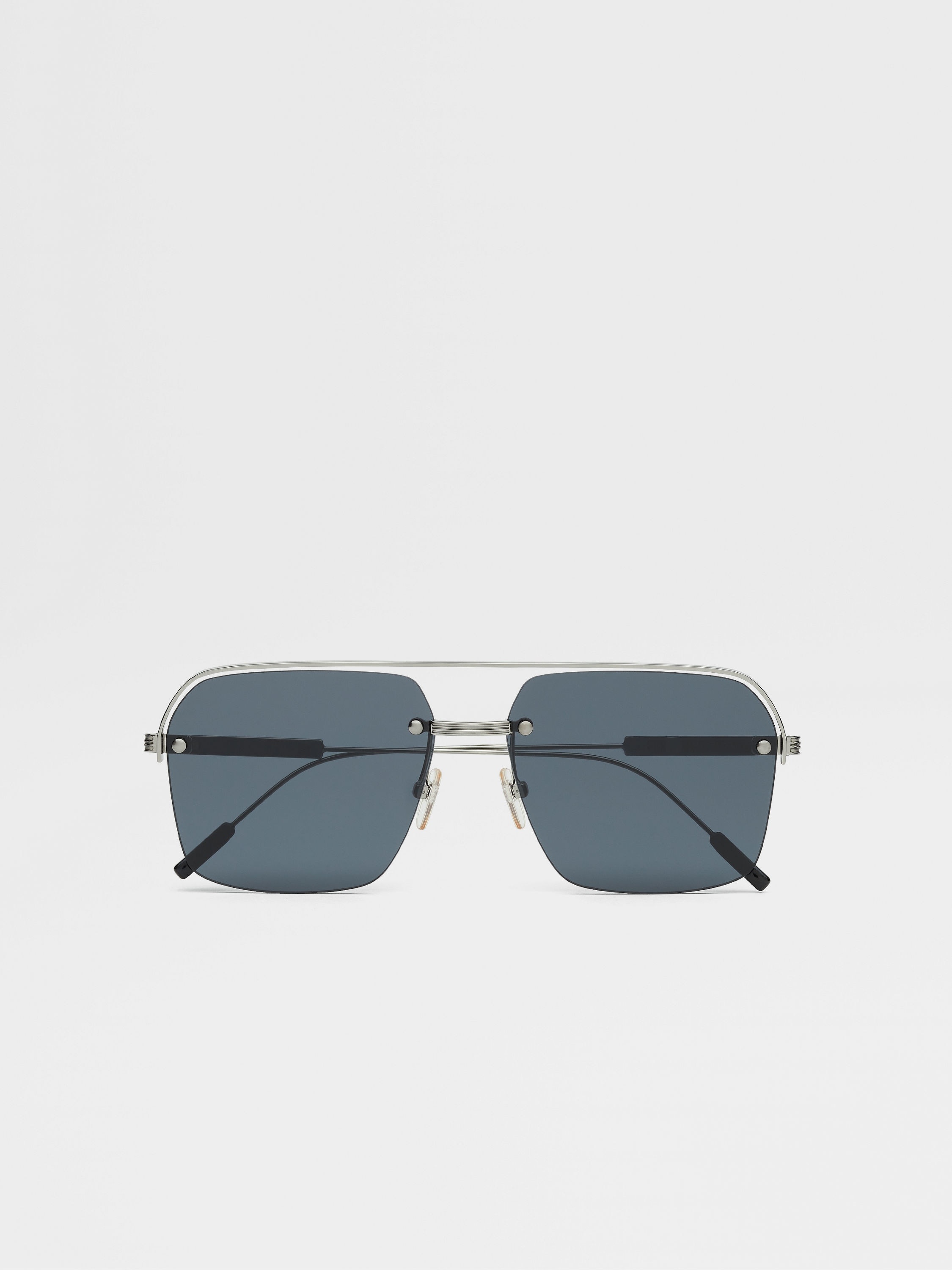 SHINY GUNMETAL METAL SUNGLASSES - 1