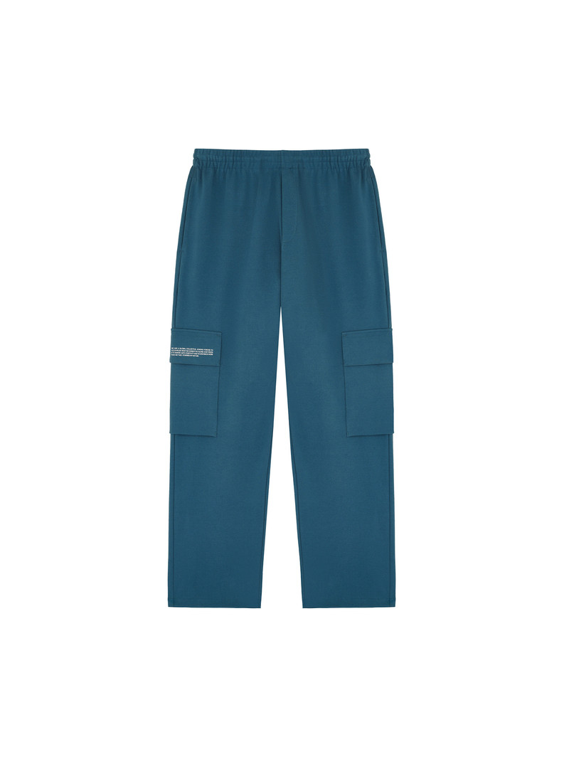Mens Double Jersey Cargo Track Pants - Storm Blue 1