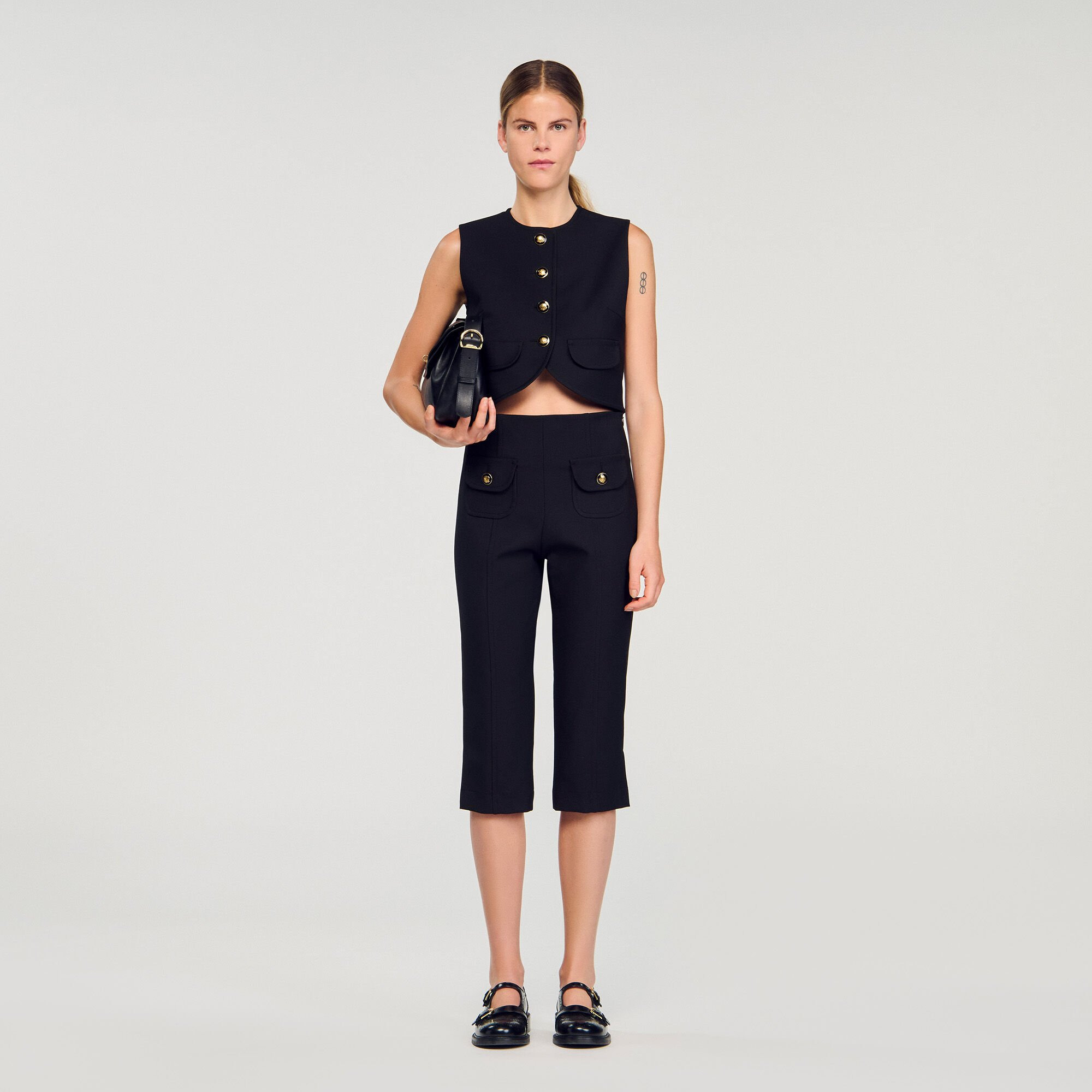 BUTTONED CROP TOP - 1