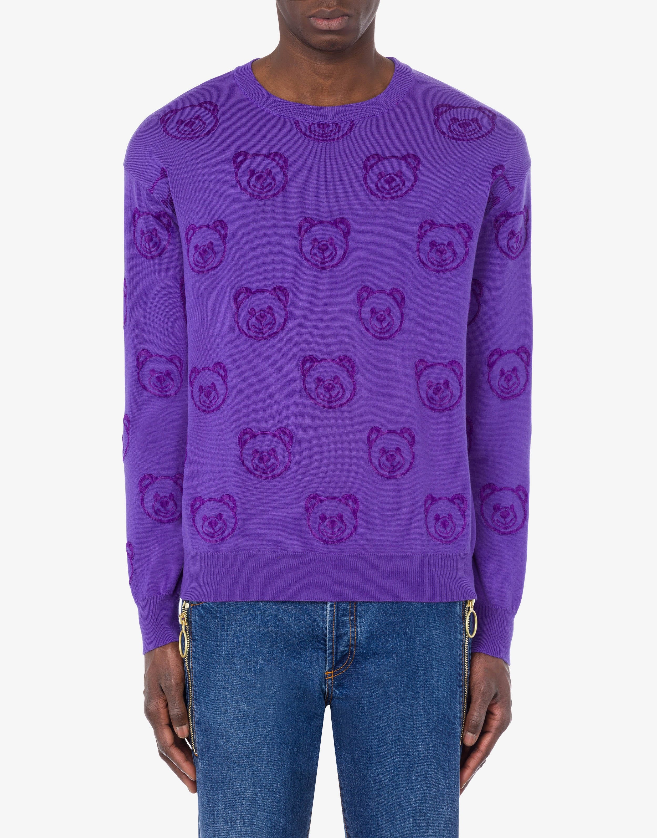 ALL-OVER TEDDY BEAR WOOL JUMPER - 2