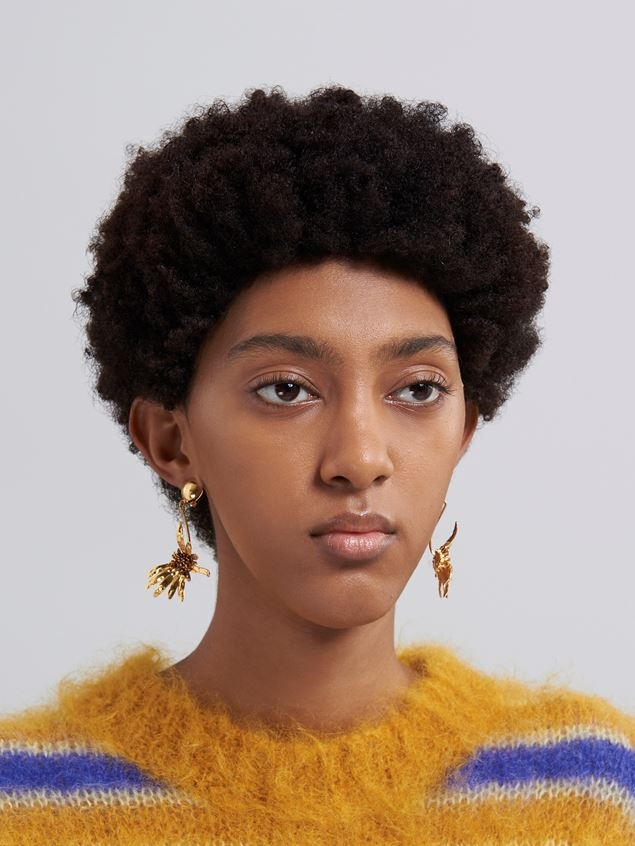 BRASS FLORA DAISY EARRINGS - 2