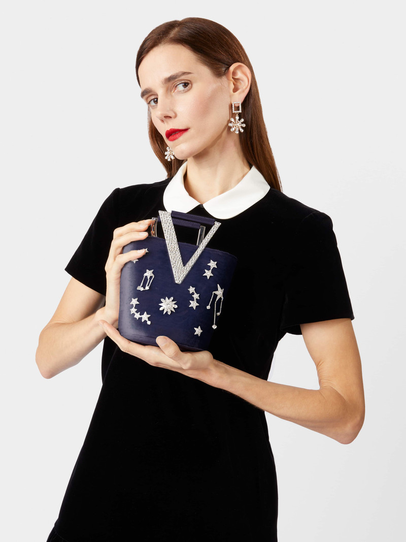 RV Strass Constellation Mini Bag in Velvet 10