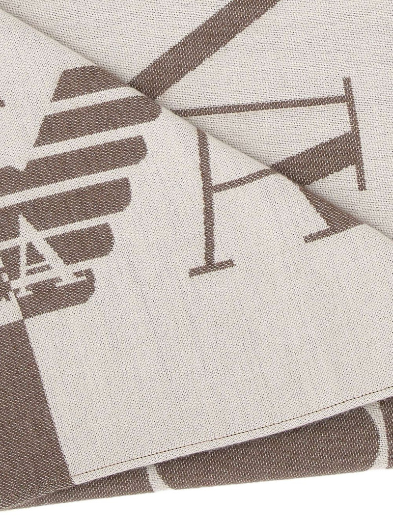 EMPORIO ARMANI two-tone logo fringed scarf outlook