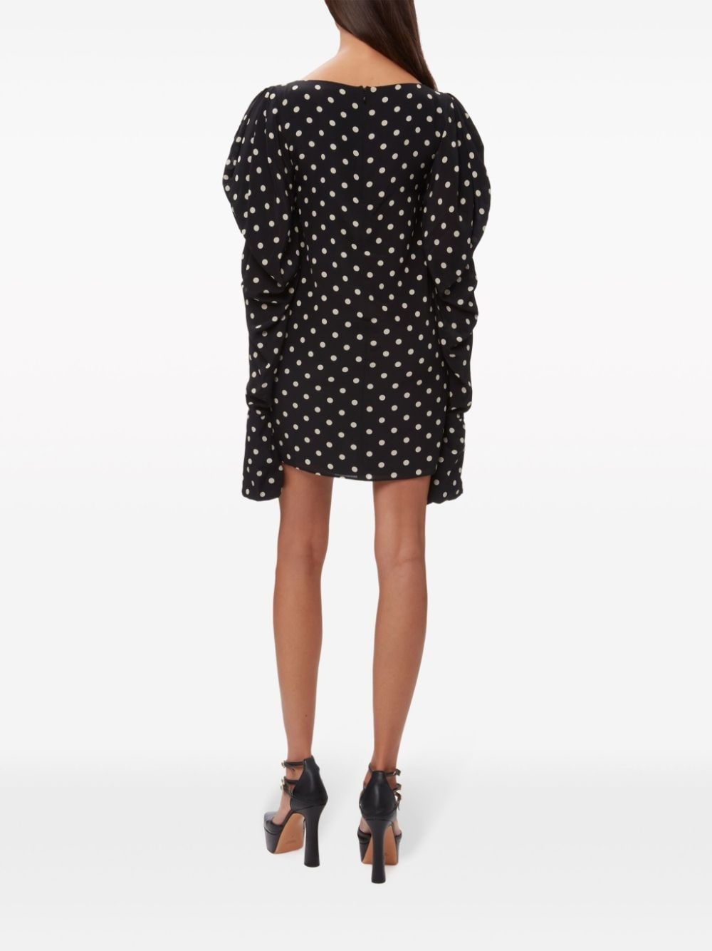 polka dot-print silk minidress - 4