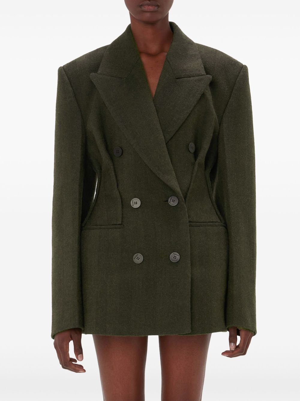 double-breasted hourglass blazer - 3