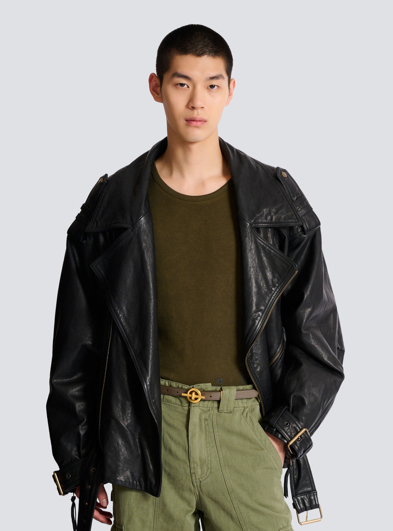 Balmain Smooth leather T-Bar belt outlook