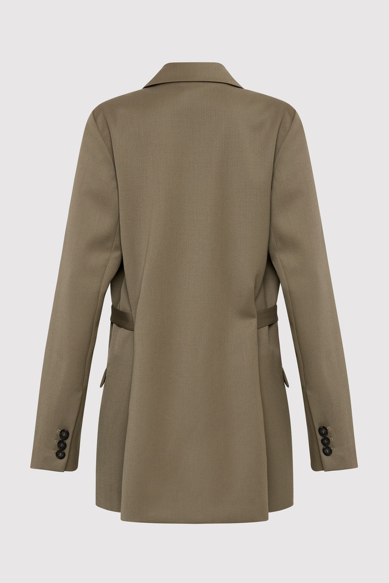 ST. AGNI Belt Detail Blazer - Kelp outlook