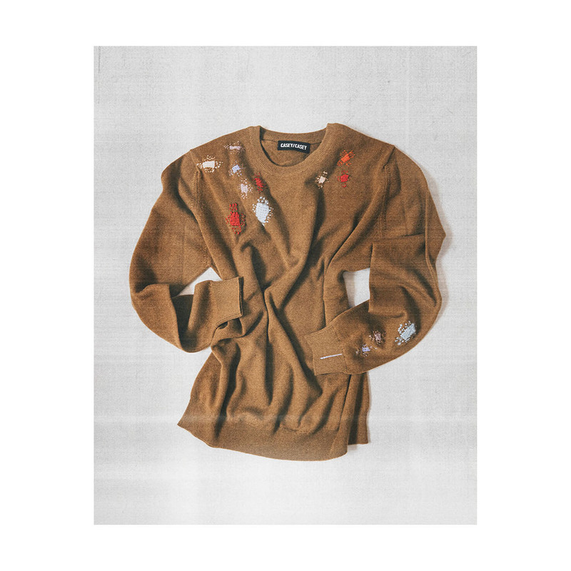 CASEY/CASEY EMBROIDED ROUND NECK SWEATER - CAMEL outlook