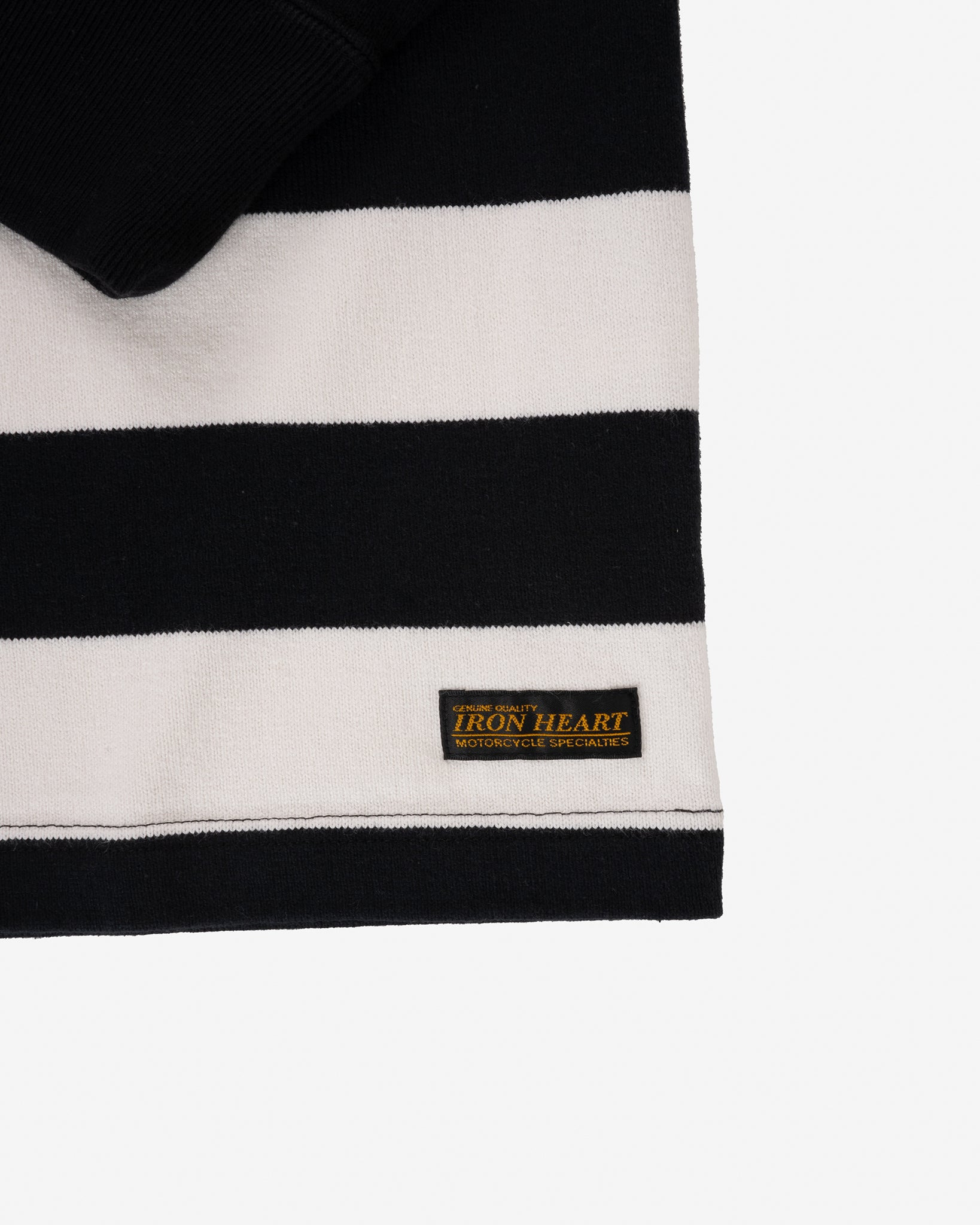 IHTB-05-WHT 11oz Cotton Knit Long-Sleeved Sweater - Striped Body with Black Arms - 8