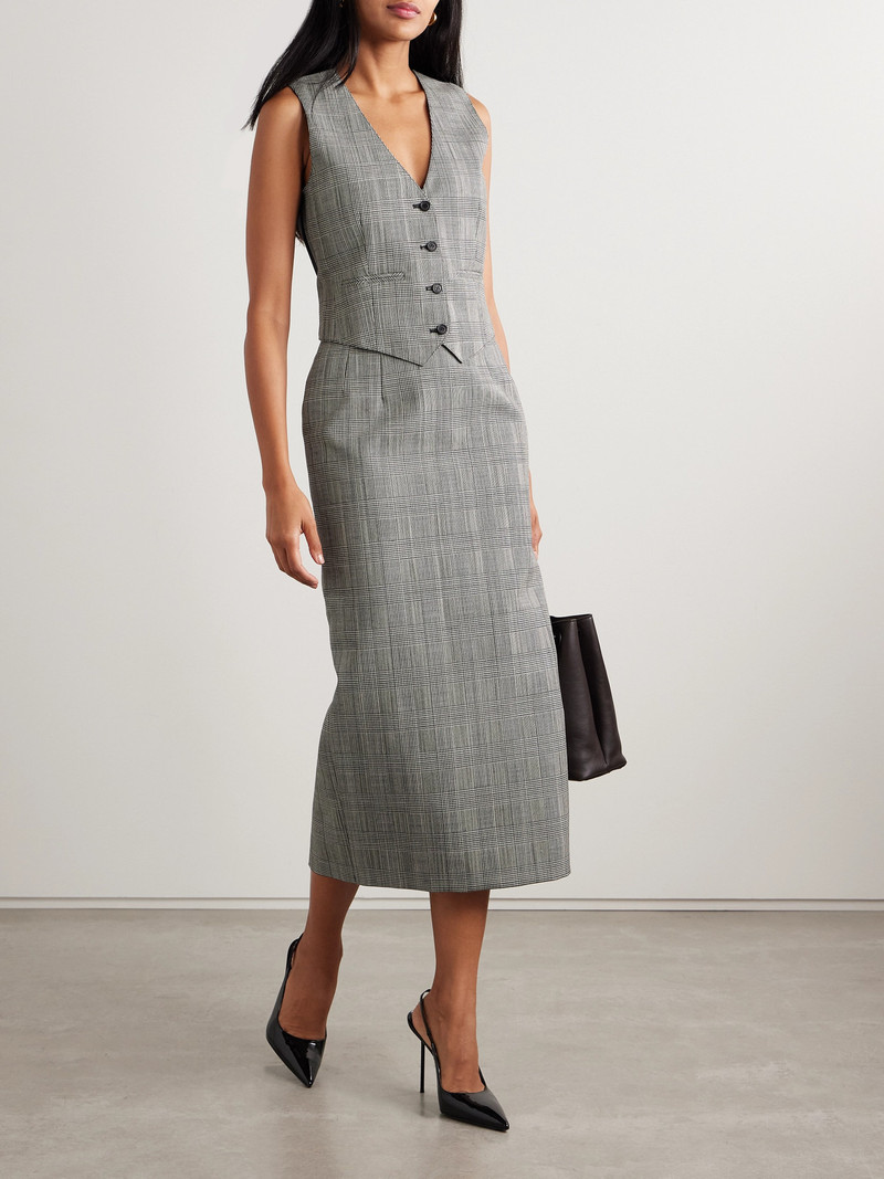 WARDROBE.NYC Prince Of Wales Checked Wool Midi Skirt outlook