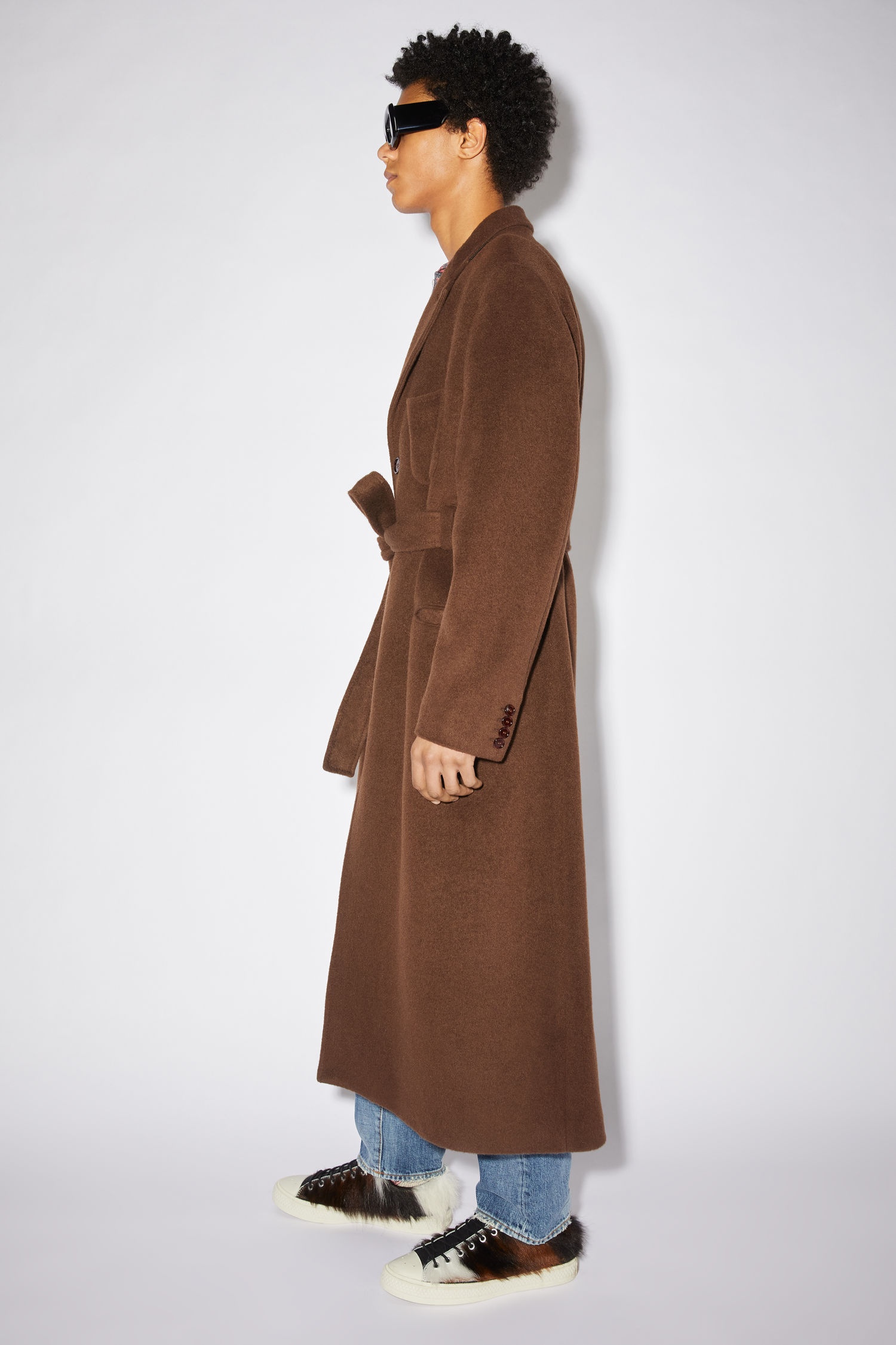 Long tailored coat - Pecan brown - 4