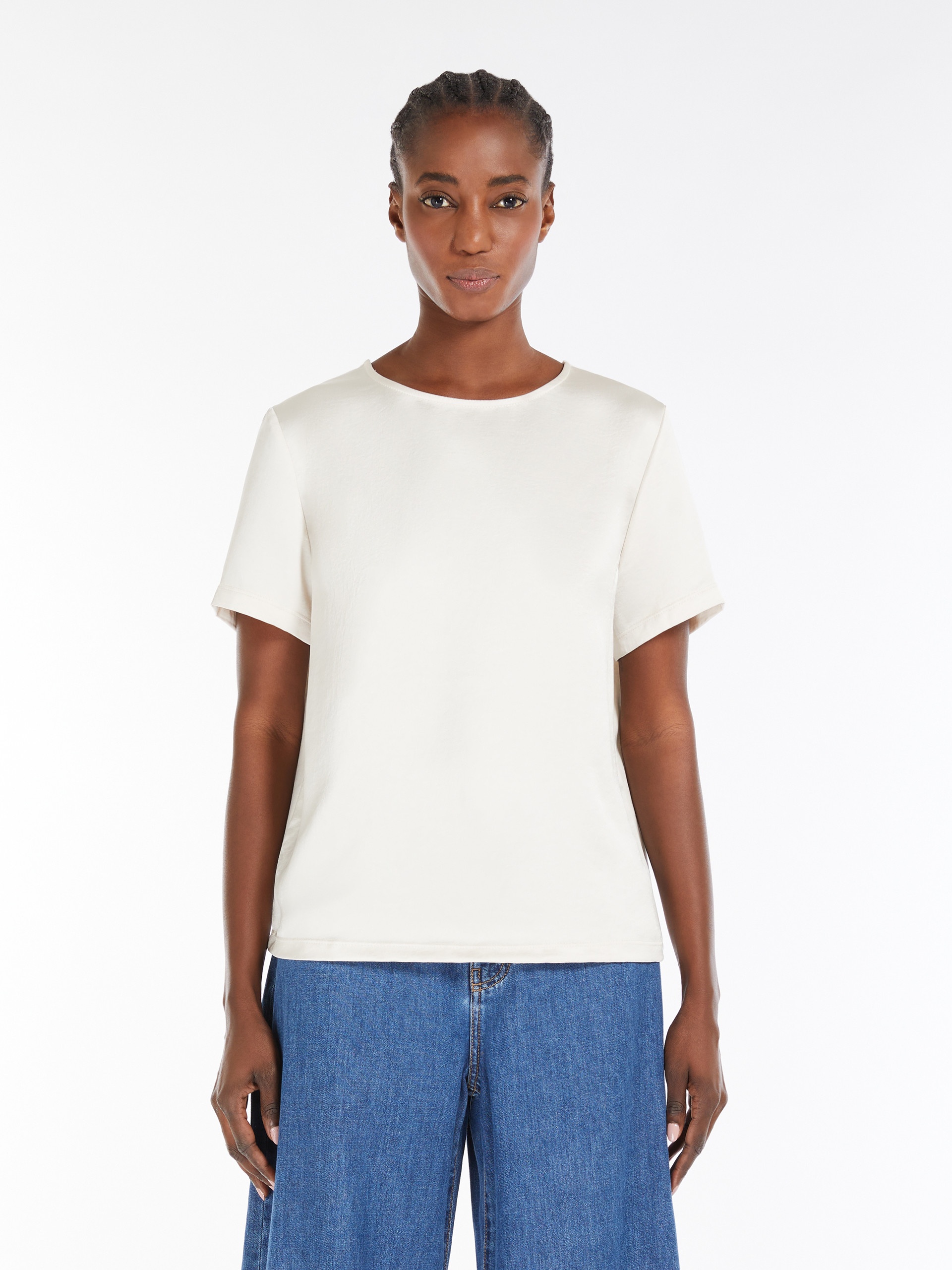 AMBURGO Satin and jersey T-shirt - 3