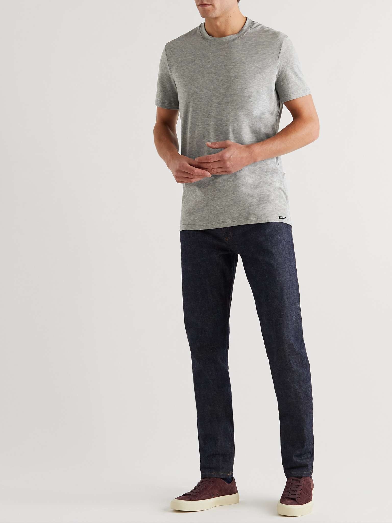 Stretch Cotton and Modal-Blend T-Shirt - 2