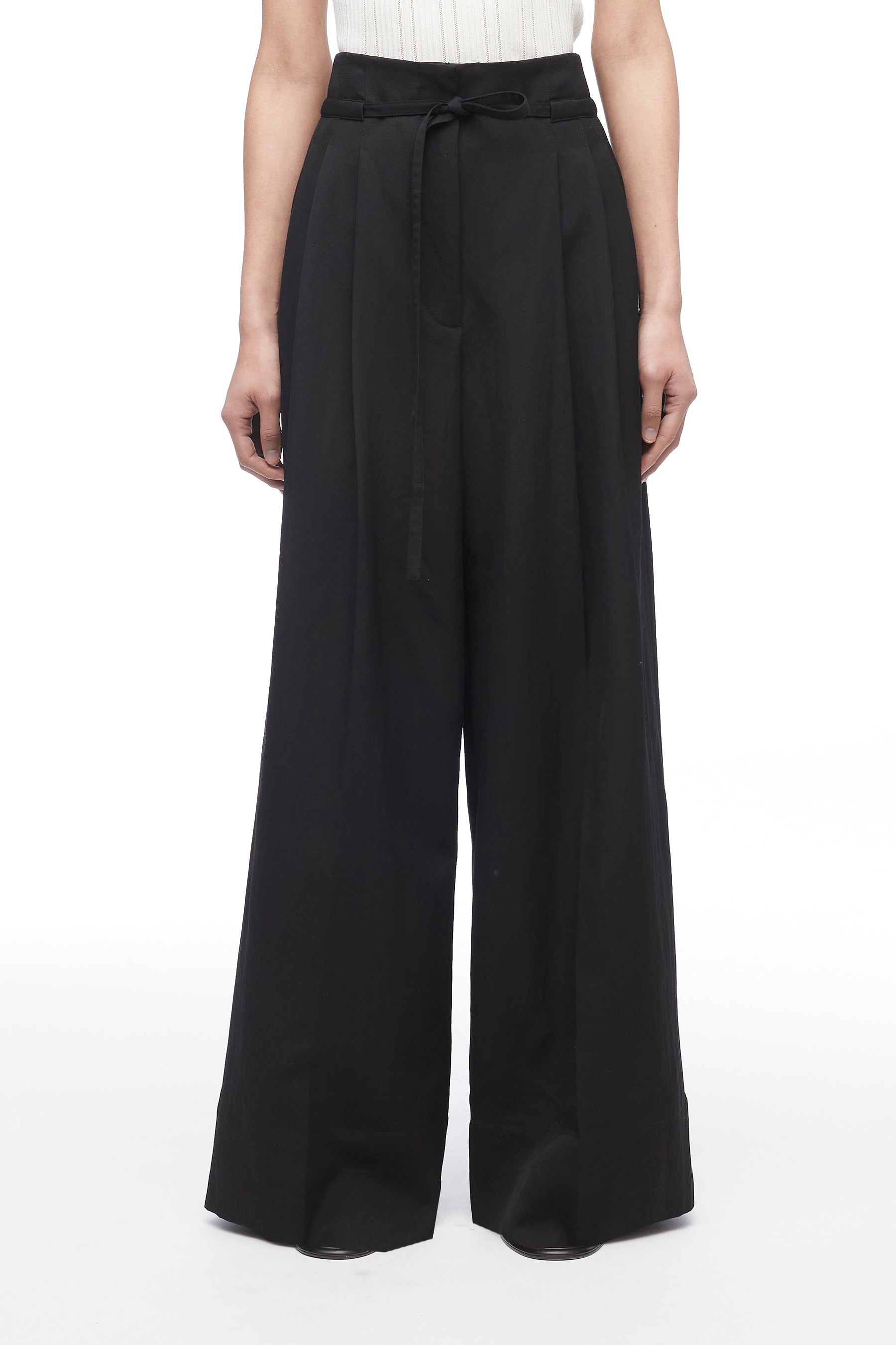Relaxed Wool Wide-Leg Pant - 1
