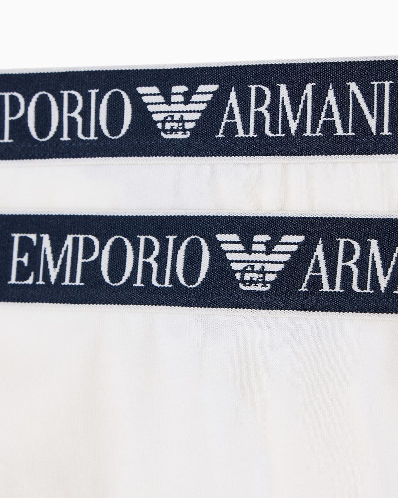EMPORIO ARMANI TWO-PACK OF ASV ORGANIC-COTTON BRAZILIAN BRIEFS WITH LOGO WAISTBAND outlook