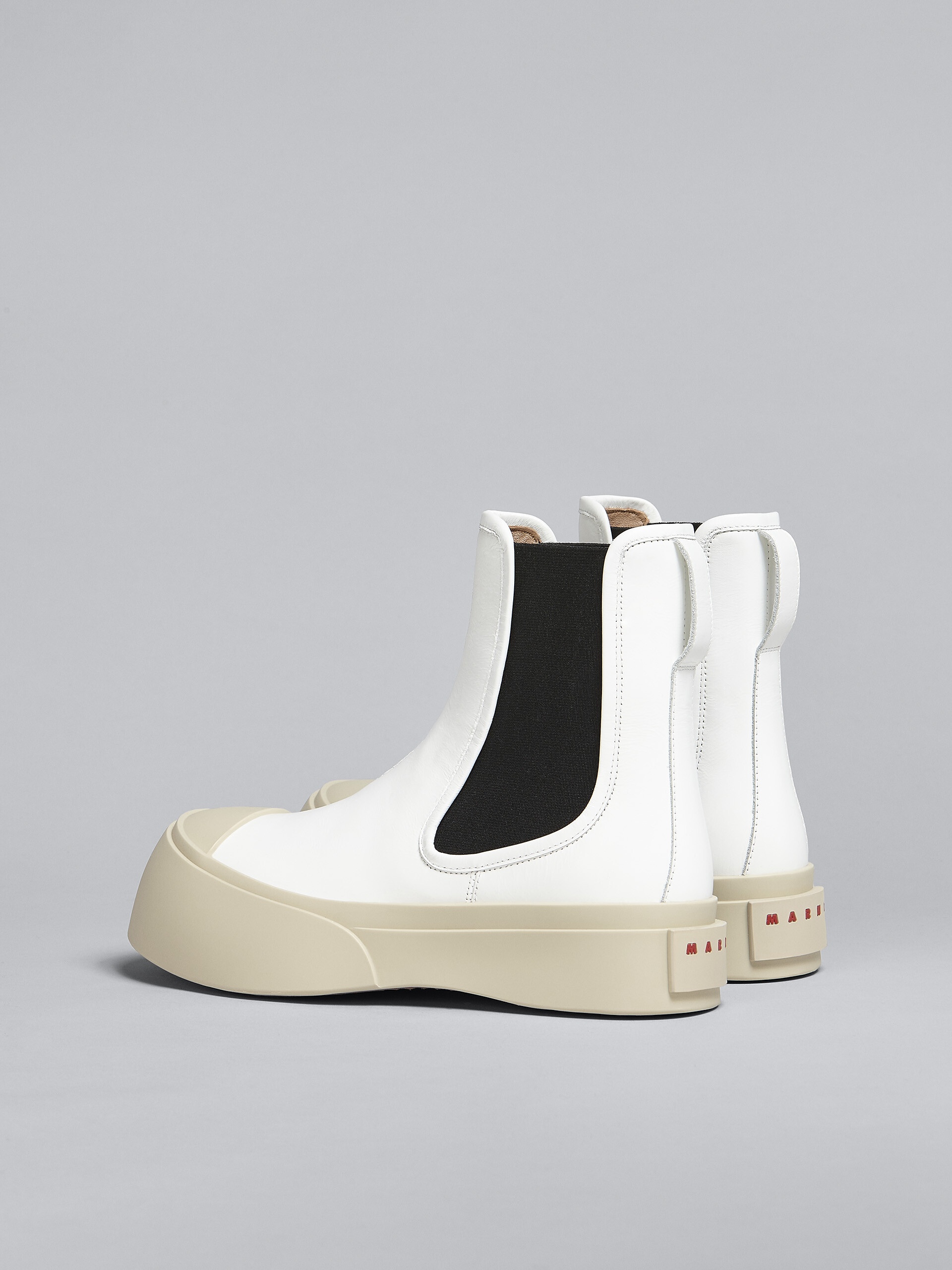 WHITE LEATHER PABLO CHELSEA BOOT - 3