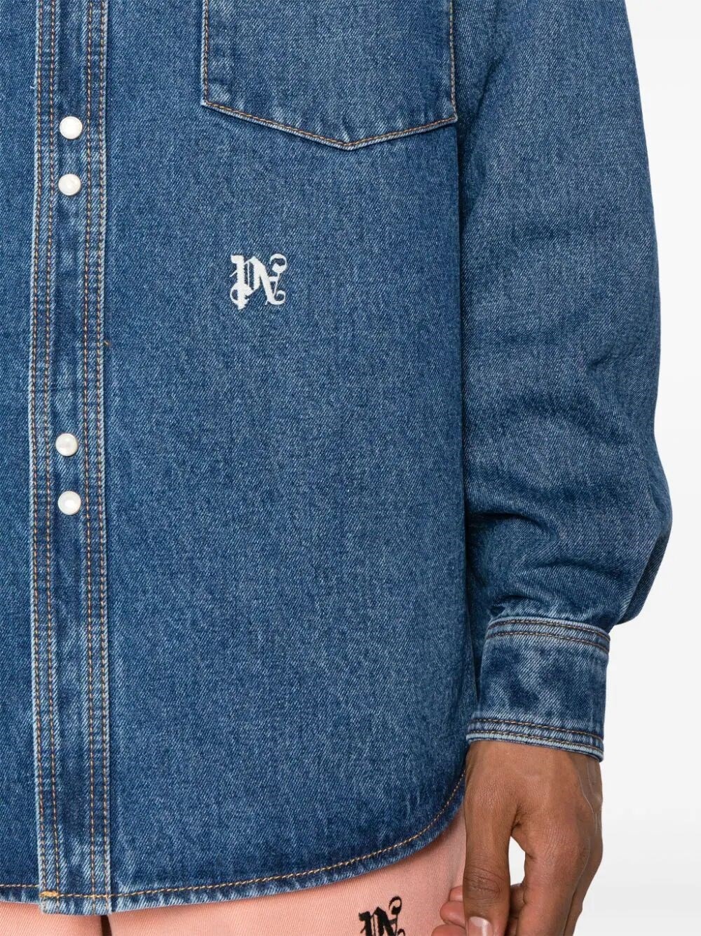 `Monogram` Denim Shirt - 3