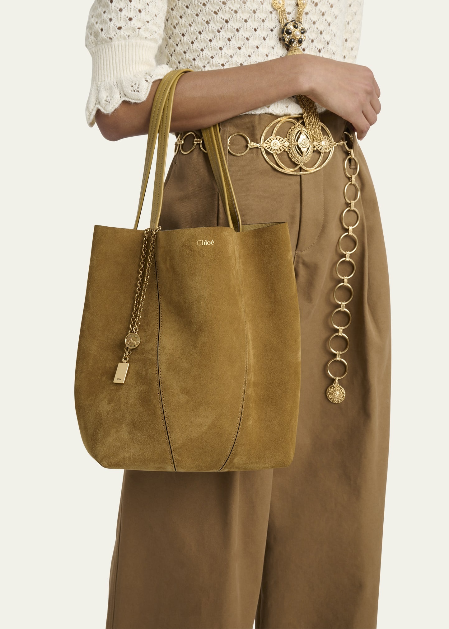 Spin Medium Tote Bag in Suede - 2