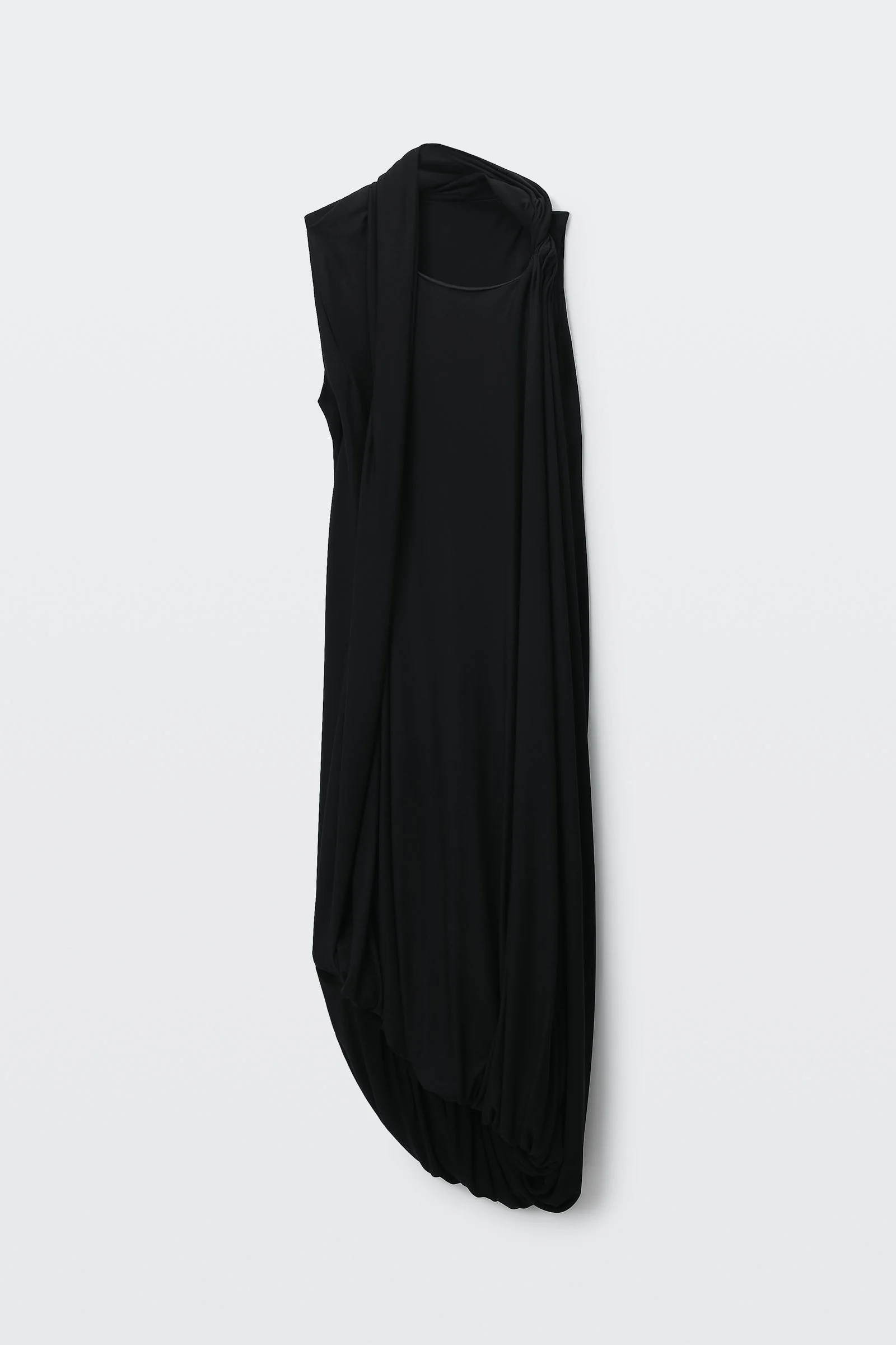asymmetric drape midi dress - 1