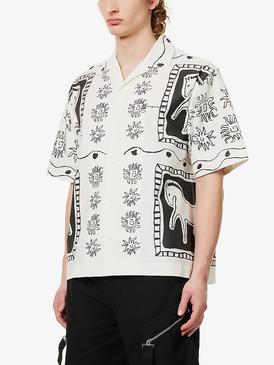 La chemise abstract-print boxy-fit linen shirt - 3