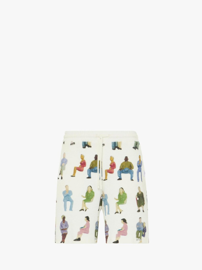 PRINTED WAFFLE SHORTS - 1