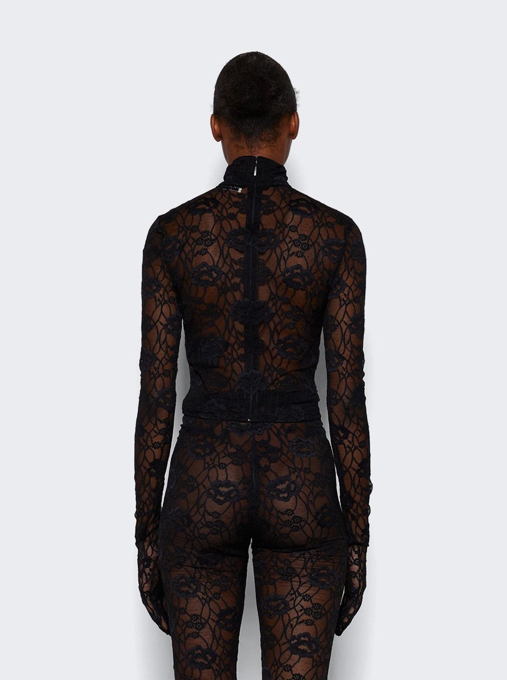 Gloved Top in Stretch Lace Black - 5