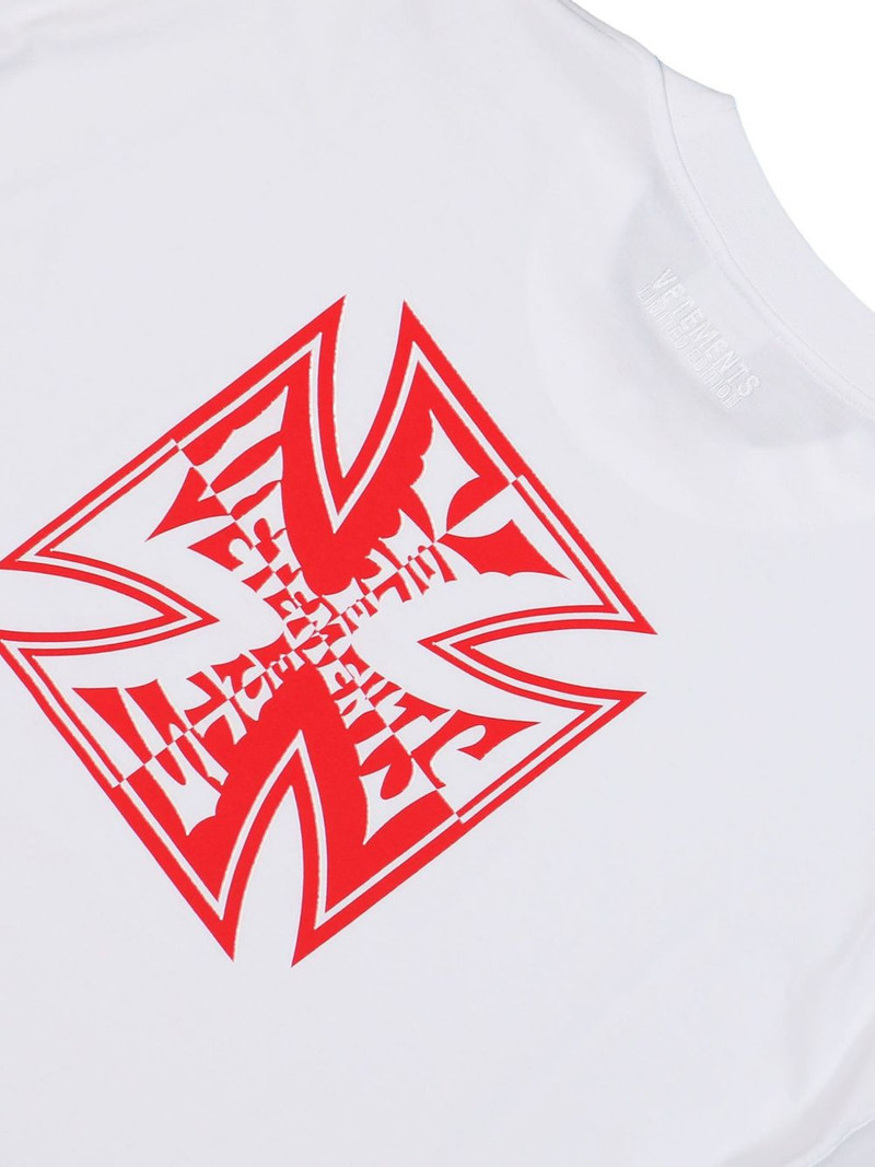 double biker cross-logo T-shirt 4