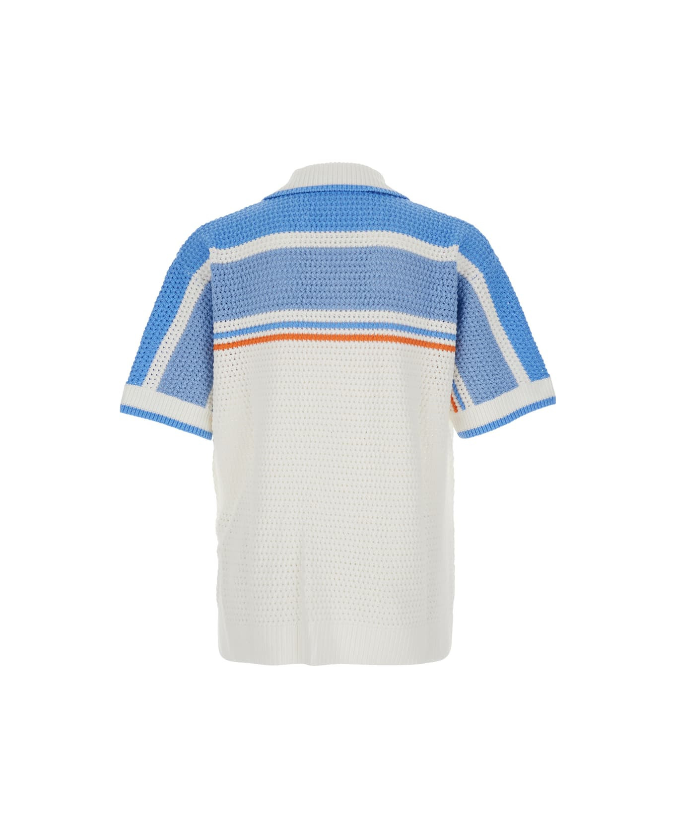 White Shirt With Classic Collar And Chest Logo Patch In Cotton Man - 2