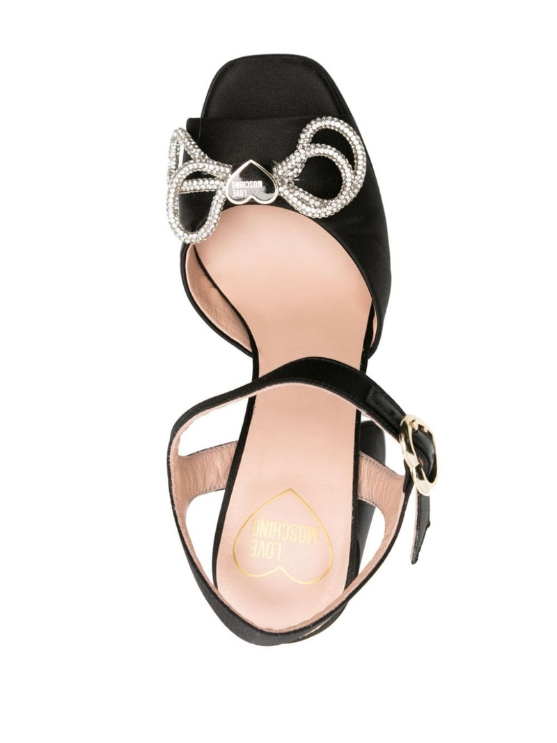 130mm crystal-embellished bow sandals 4