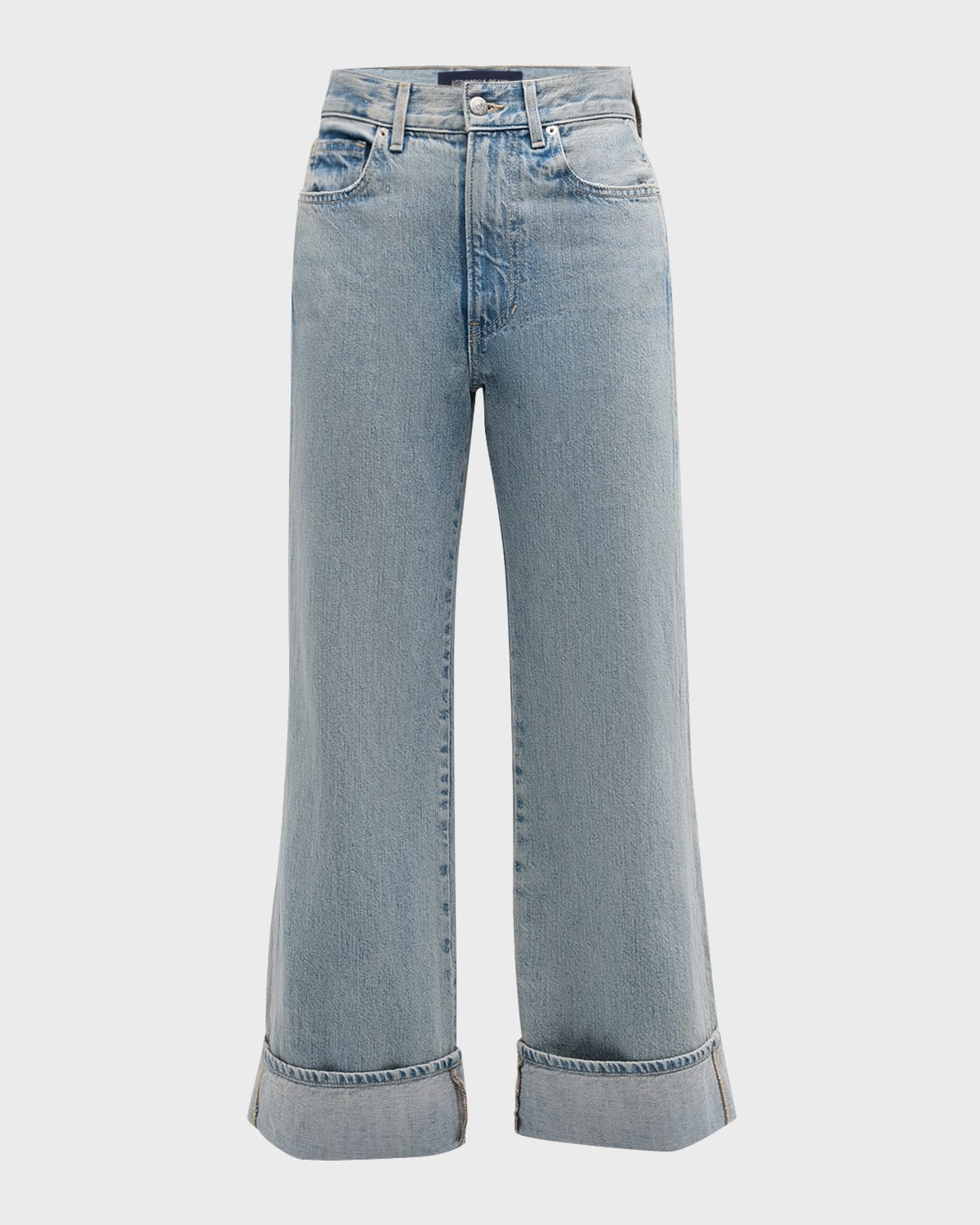 Veronica Beard Taylor Cropped Wide-Leg Jean in White