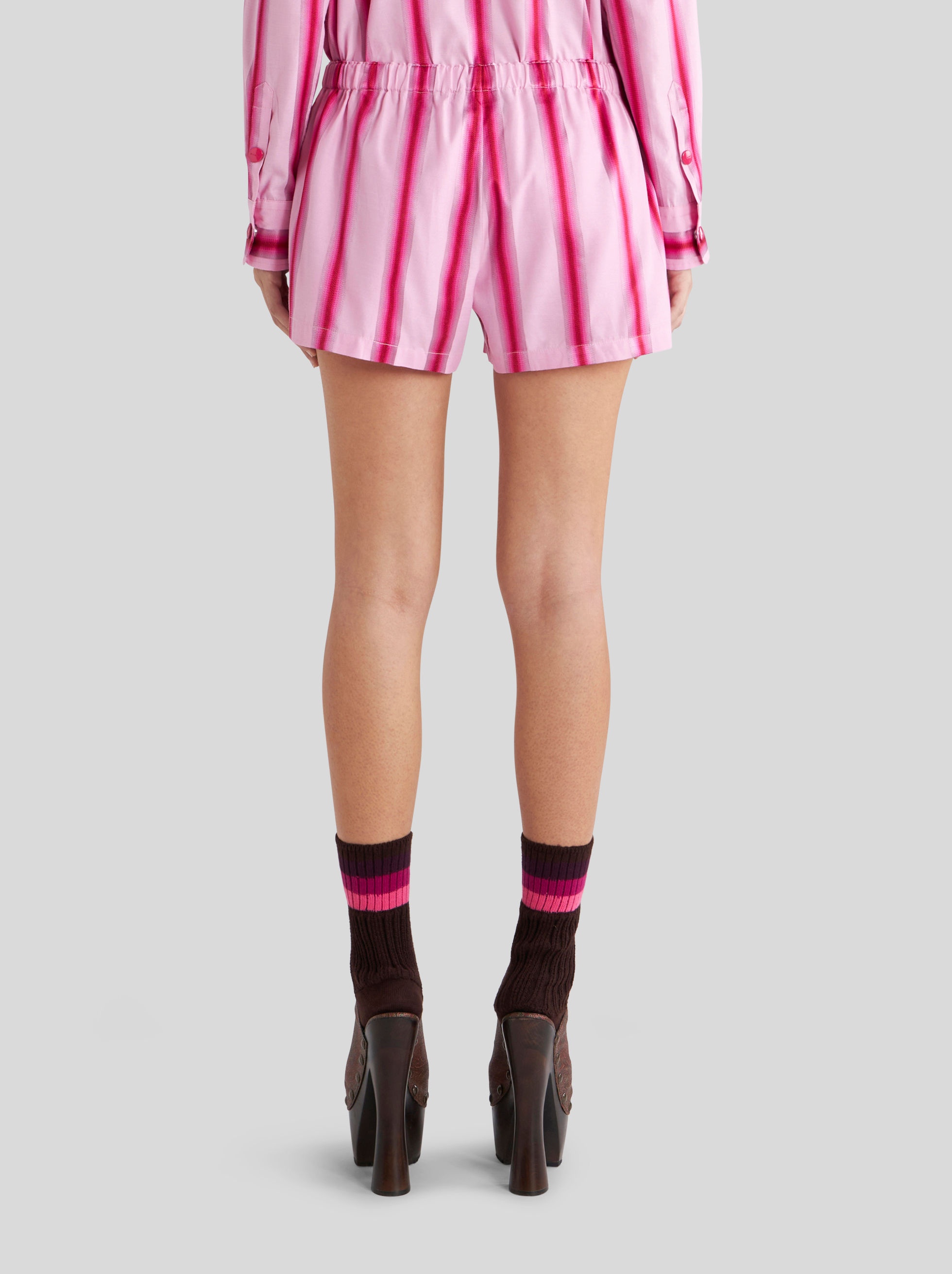 STRIPED SHORTS WITH EMBROIDERED PEGASO - 4