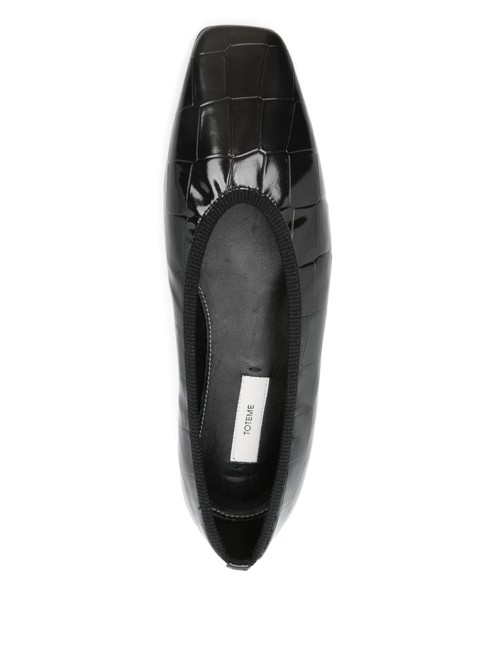 Minimalist croco-embossed ballerinas - 4