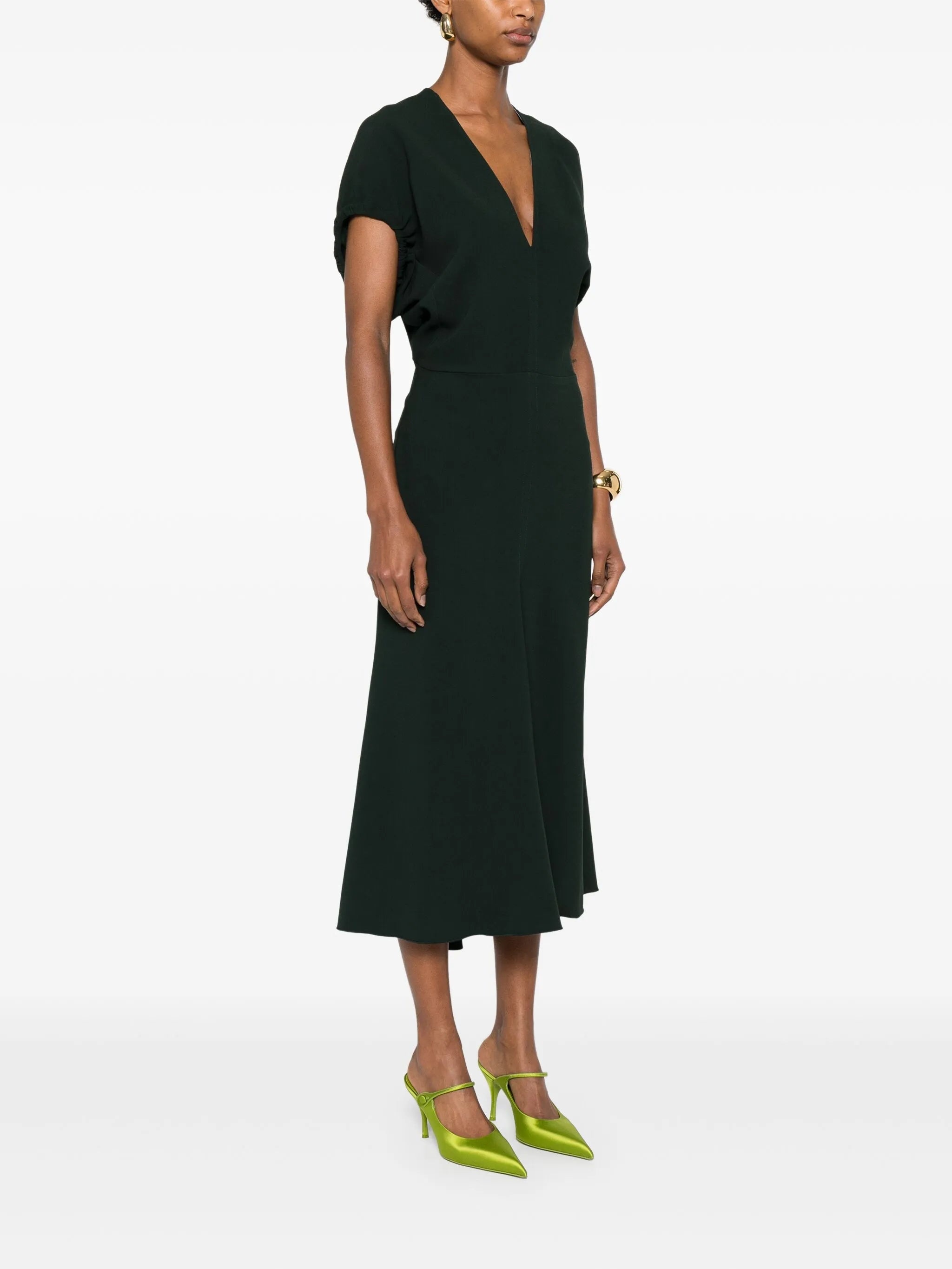 V-neck Midi Dress - 4