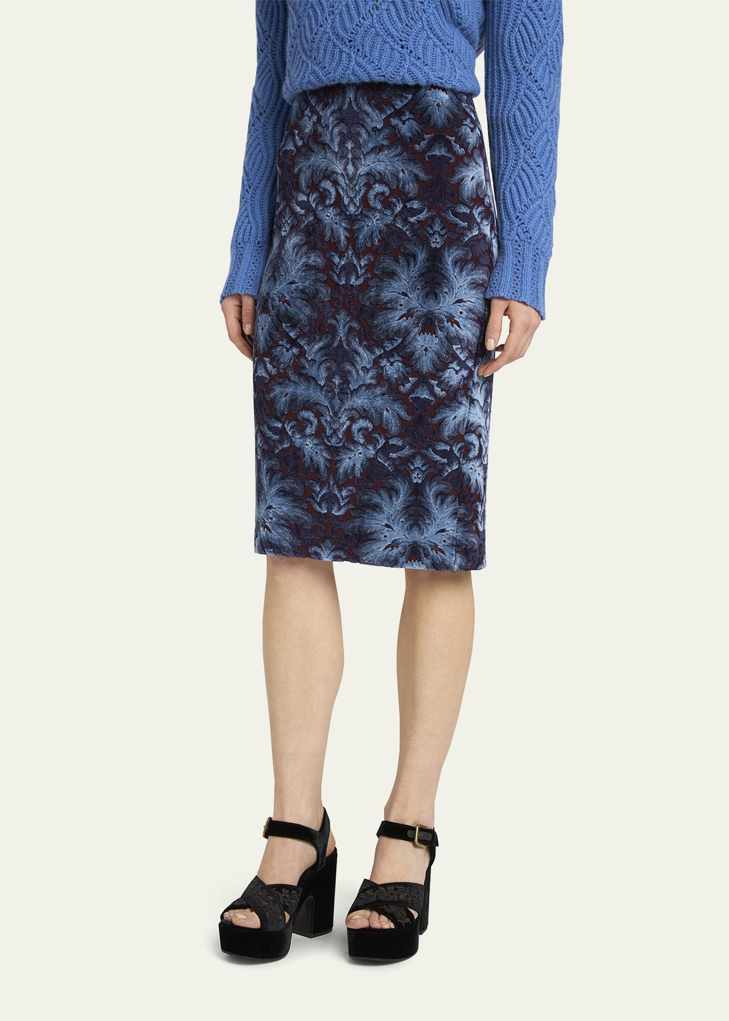 Straight Knee-Length Skirt - 4