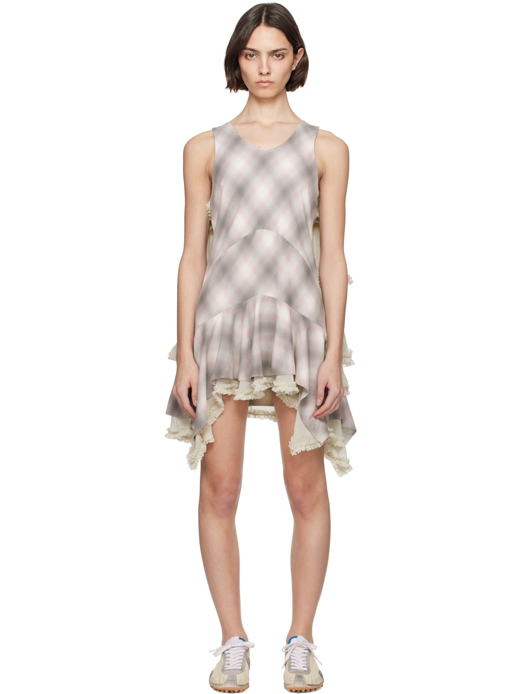 Purple & Off-White Phlox Minidress - 1