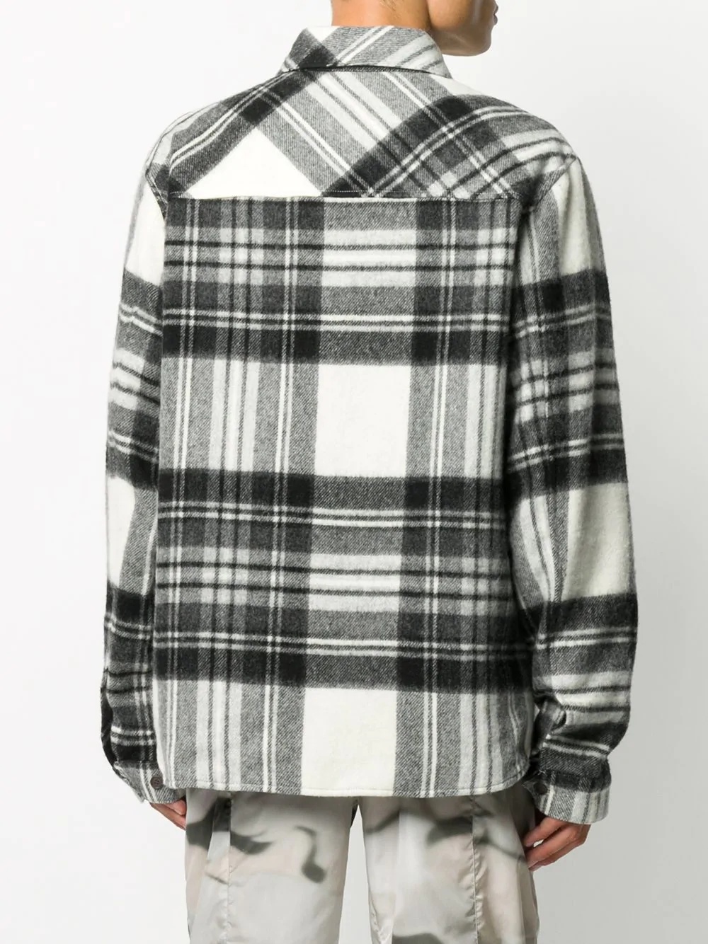 half-zip plaid wool shirt - 4