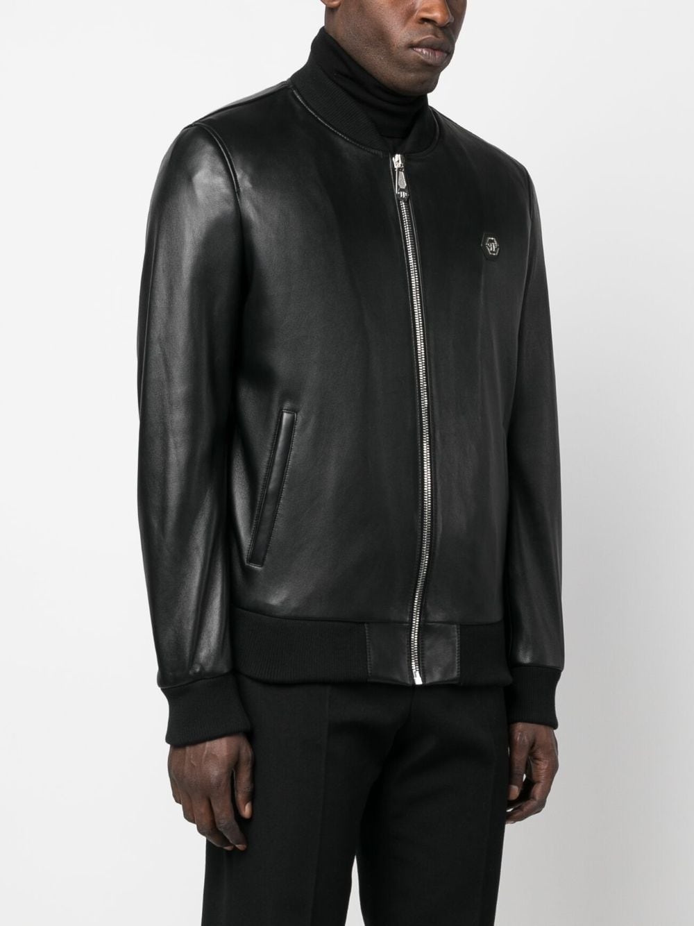 bomber leather jacket - 4