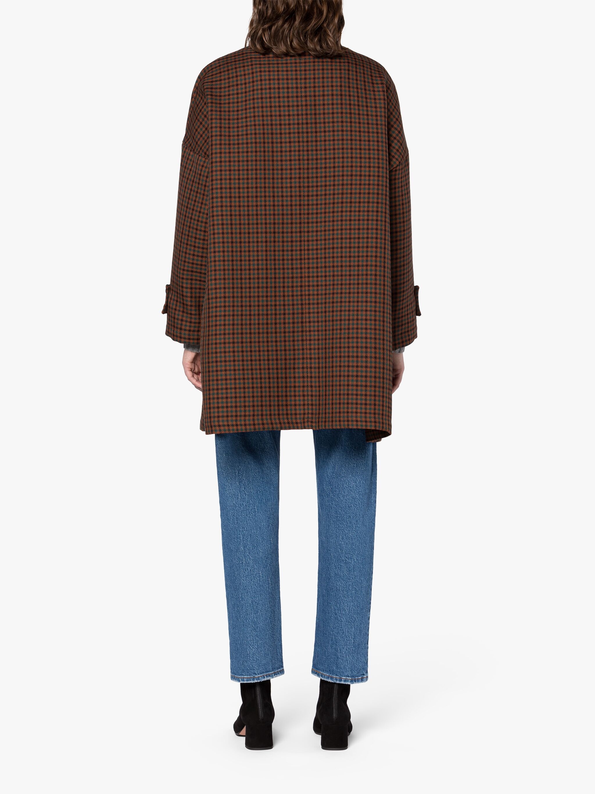 Mackintosh HUMBIE BROWN CHECK WOOL OVERCOAT | REVERSIBLE