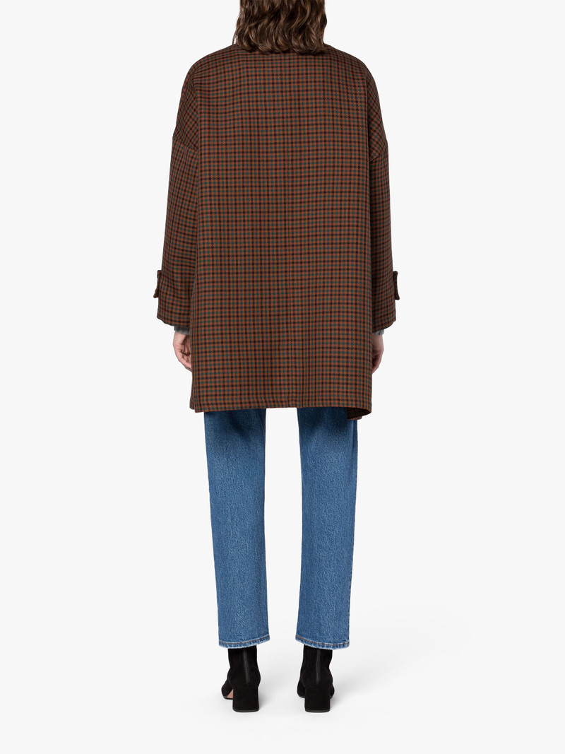 HUMBIE BROWN CHECK WOOL OVERCOAT 4
