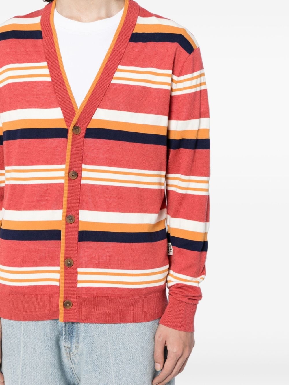 striped intarsia-knit cardigan - 5