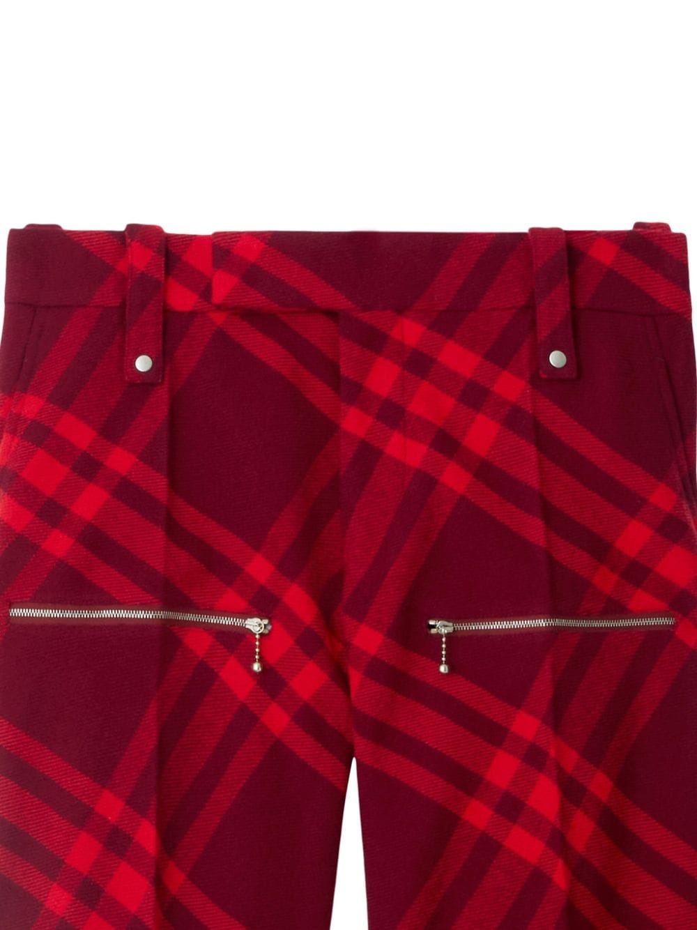 plaid-check wide-leg wool trousers - 5