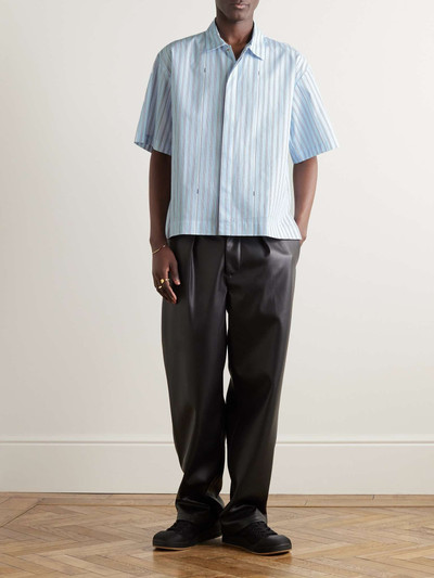 JACQUEMUS Logo-Print Striped Cotton-Poplin Shirt outlook