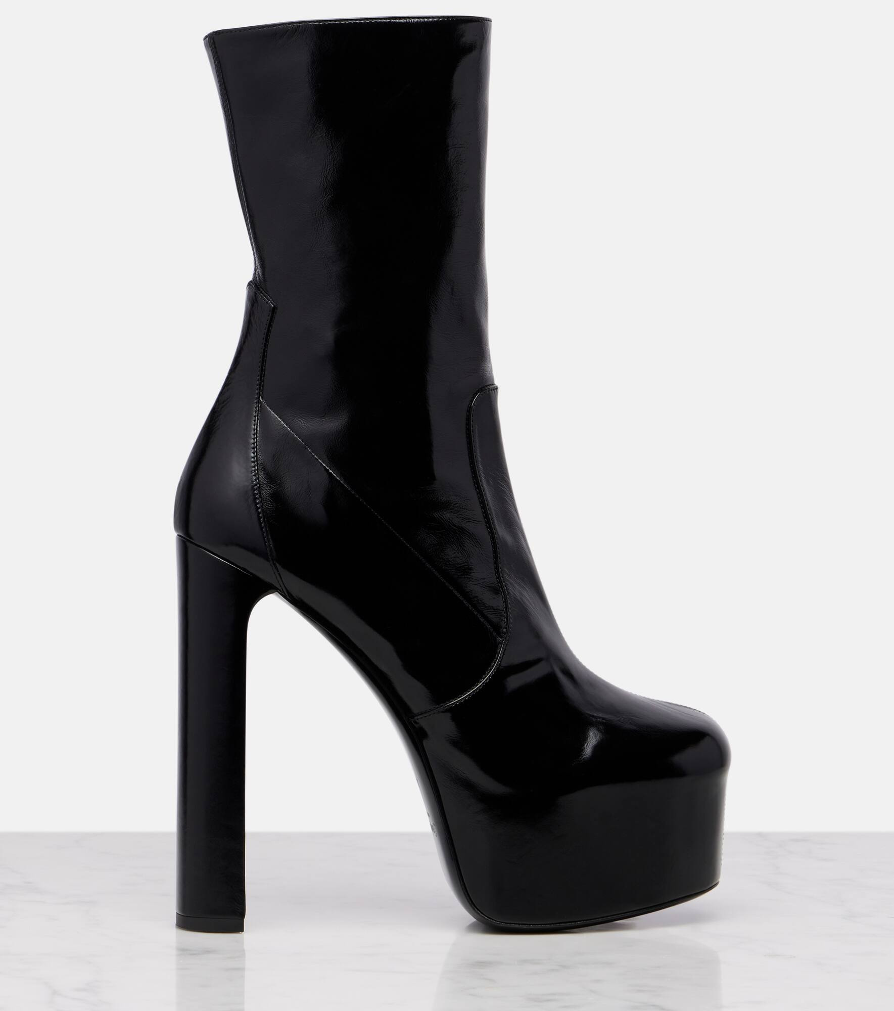 Billy 95 leather platform ankle boots - 4