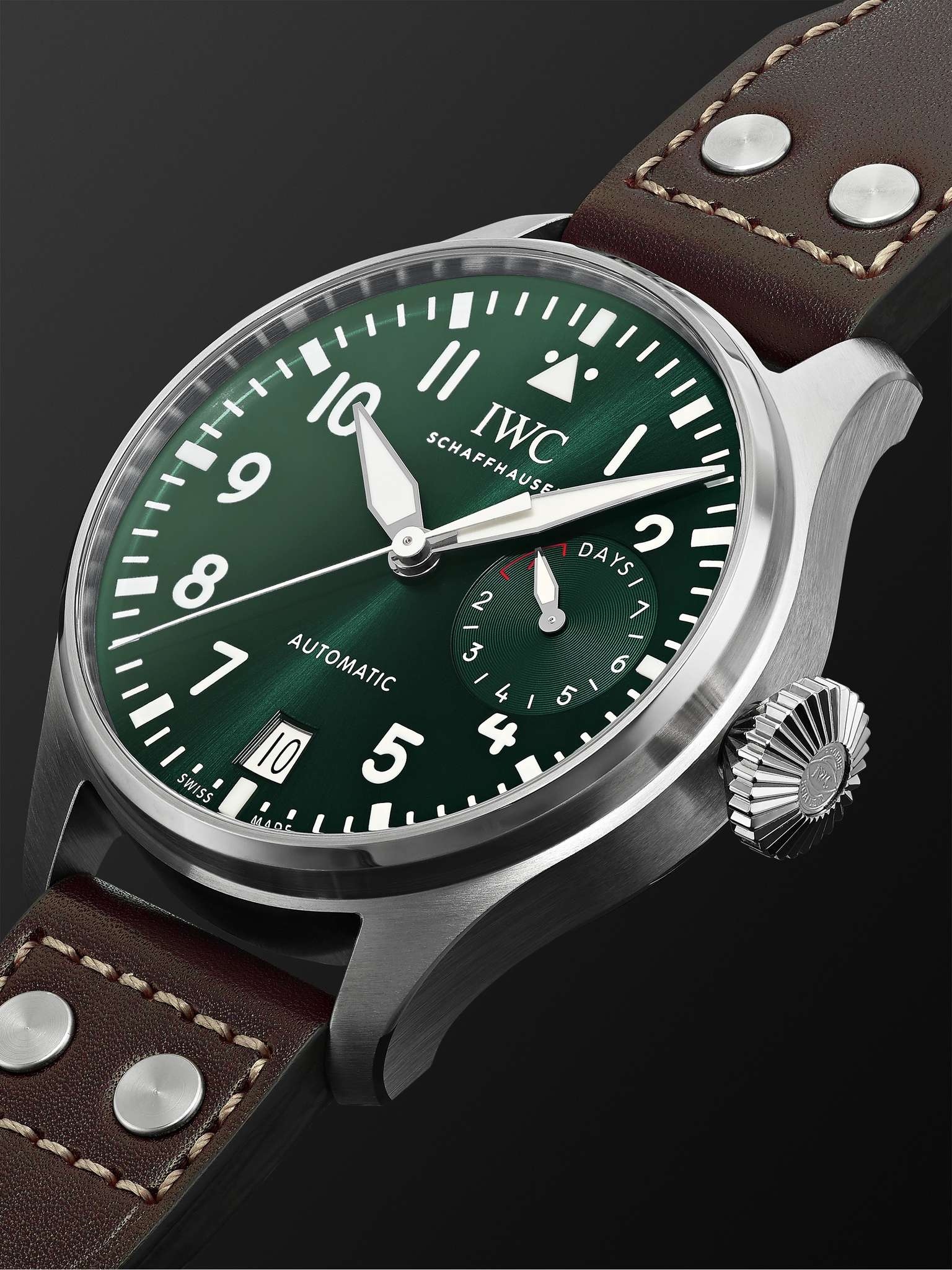 Big Pilot's Automatic 46.2mm Stainless Steel and Leather Watch, Ref. No. IW501015 - 4