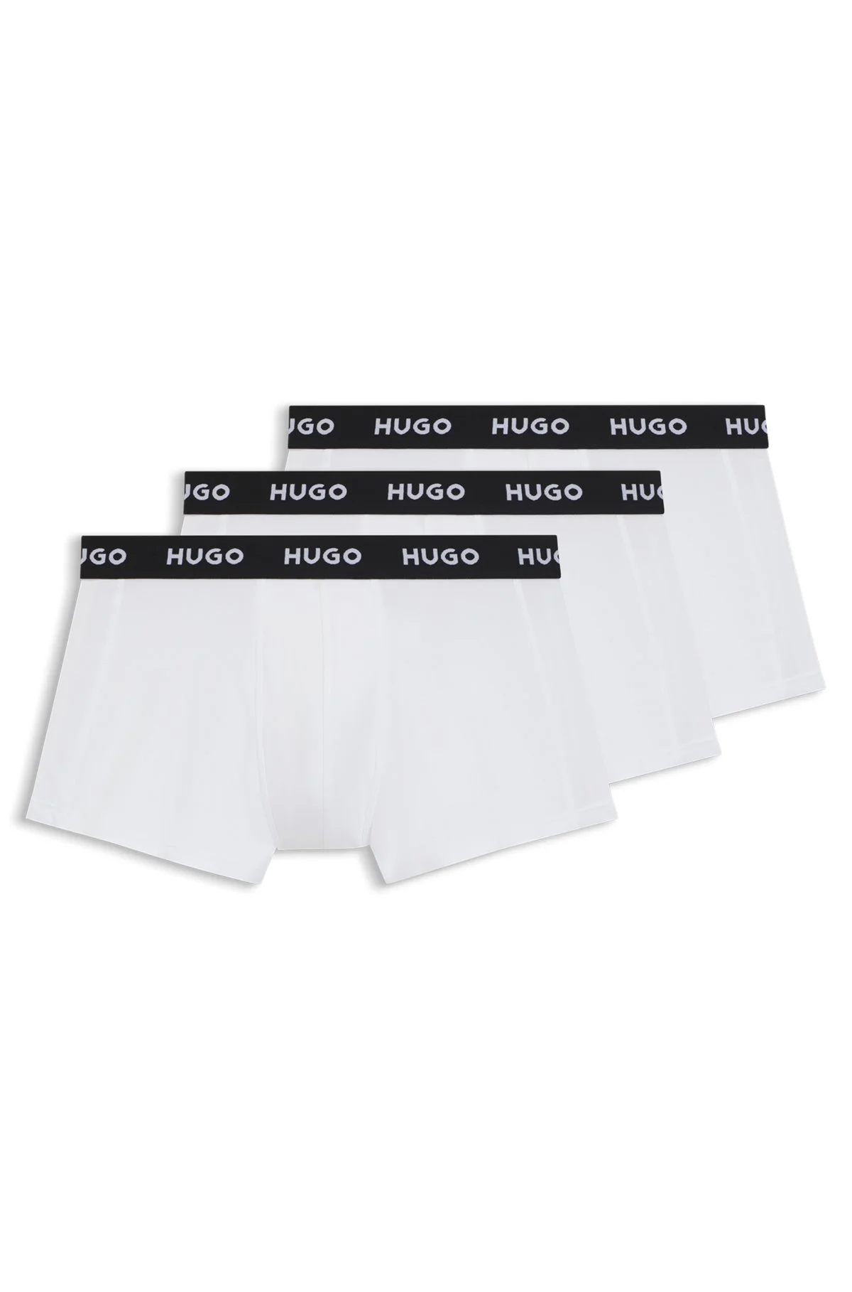 THREE-PACK OF LOGO-WAISTBAND TRUNKS IN STRETCH COTTON - 1